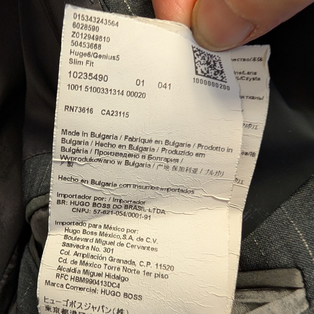 Hugo Boss Tesse Lanificio Biella Italian Fabric Sport Jacket Virgin Wool 38R - Picture 15 of 16